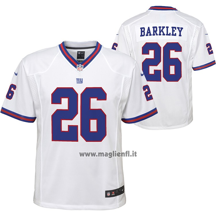 Maglia NFL Game Bambino New York Giants Saquon Barkley Bianco Color Rush
